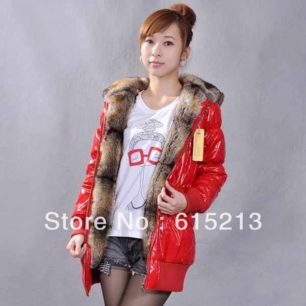 Free shipping wholesale discount Plus size winter cotton-padded jacket women's fur collar hooded thickening slim down