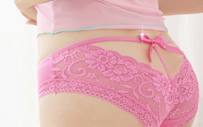 Free shipping wholesale factory price lace sexy bow underpants deep-V sexy hollow underpants- shipping with random color