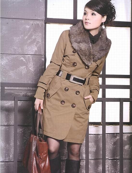 Free Shipping+Wholesale Fashionable Wool coats Temperament Long-sleeved Cotton Winter down Coats Jacket