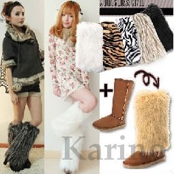 Free Shipping Wholesale Faux Fur Leg Warmers Leg Muffs Boot Covers Leggings, Ankle Socks 5pcs/lot