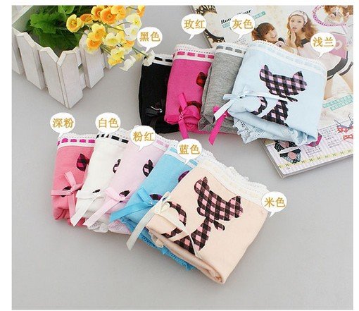 Free shipping ~Wholesale High Quality Little lace bow cotton girls underwear  children's underwear 10pcs/lot