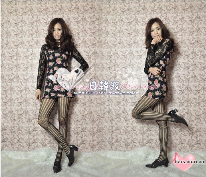 Free shipping-Wholesale Hot!! Black Sunflower Lace Pierced Style Mesh stocking Super Sexy, Pantyhose High quality!