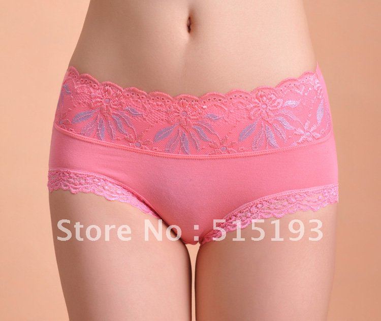 Free shipping wholesale modal lace ladies middle waist underwear shorts panty women panties women AC109