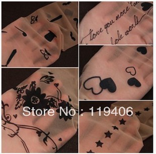 Free Shipping wholesale print invisible laies' long stockings / women's ultra-thin incarcerators  pantyhose