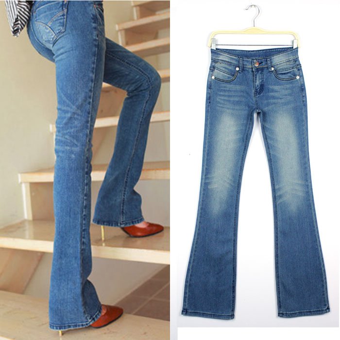 Free Shipping Wholesale Promotion! High Quality Classic Boot Cut  Denim Jeans Woman, MOQ: 1pc  Plus Size AD9309LK