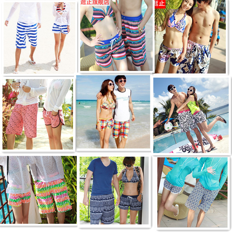 Free Shipping! Wholesale Quick-Drying Fabric Casual Lovers His and Her Clothes Board Shorts Quailty Beach Pants M0061B