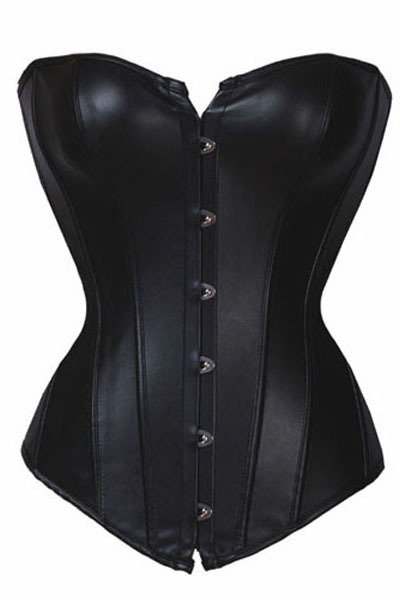 Free Shipping Wholesale/Retail  Black Plus Size Long Line Overbust PVC Leather Corsets LB1166 Size S M L XL 2XL 3XL 4XL 5XL 6XL