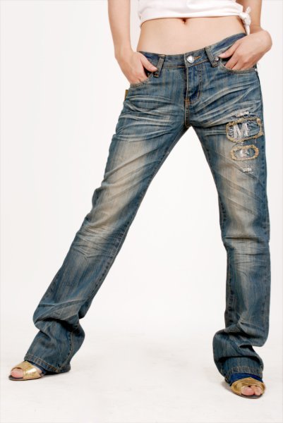 Free Shipping Wholesale/Retail fahsion letter emboridery denim women jeans 2012, long jeans trousers for ladies,  AD2382LK