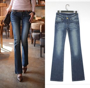 Free Shipping Wholesale/Retail Female Flared Boots Cut Jeans, Women Jeans 2012 Blue S~XL AD9460LK