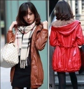 [Free Shipping] Wholesale&Retail, Leather Jacket Women, Women's Jacket, Hooded Coat,Motorcycle Jacket, Pink&Black /JK-050