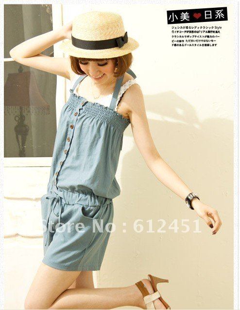 Free Shipping Wholesale/Retail Leisure fashion waist design ladies Jumpsuit pants bib shorts