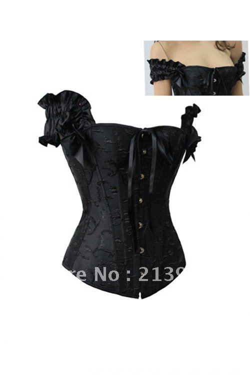 Free shipping! wholesale & retails sexy steel bone corset europe traditional corset size S M L XL black and white available