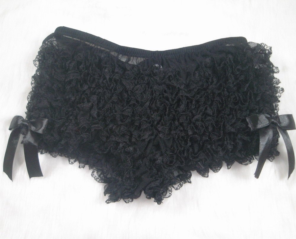 Free shipping+Wholesale ruffled ,G-string,french panties,japanese ,black Ruffle Short Panty 50830