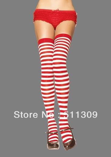 Free shipping, Wholesale Sexy christmas red long lady stocking, 6 pieces/lot 6022