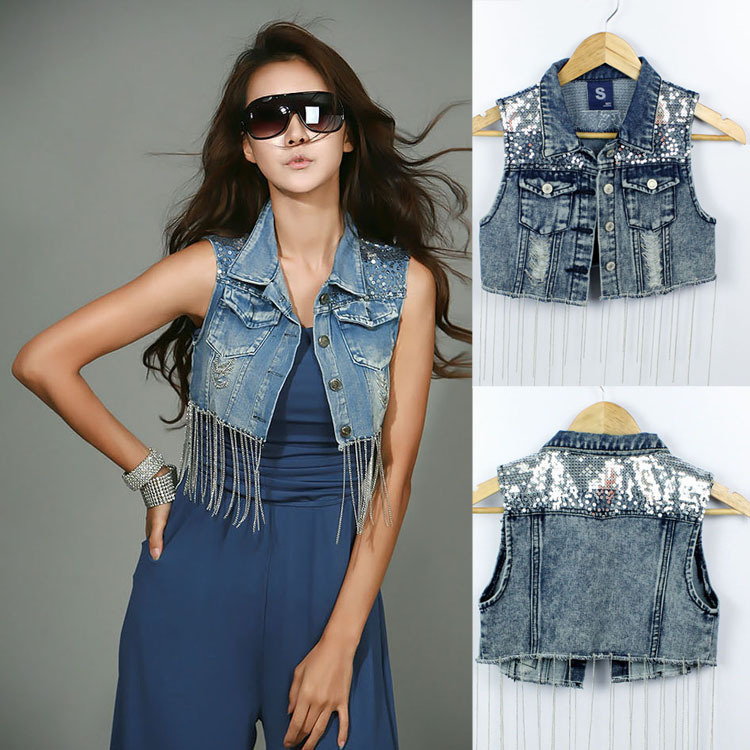 Free Shipping Wholesale Super Deal, Vintage Leopard Distressed Zipper Collar Women Vest, Sleevelesss Jackets AD9459VT