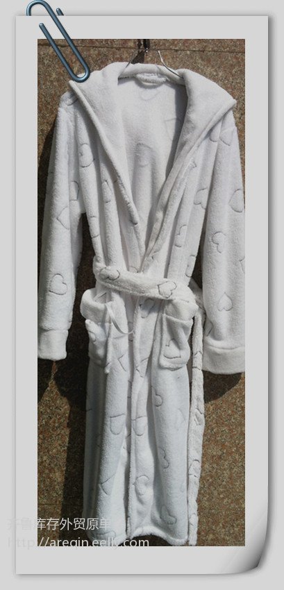 Free shipping wholesale women Robes/Jacquard white coral fleece bathrobe nightgown tracksuit standard full-boutique