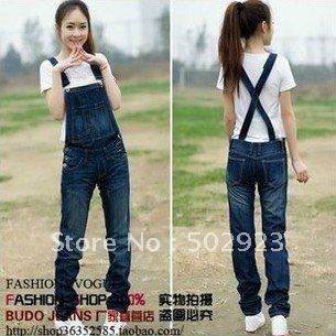 Free shipping wholesale women's fashion jeans,overalls,hot sale fashion Straight Jeans Jumpsuit jeans