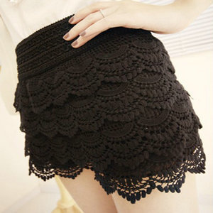 Free Shipping Wholesale Women's Multi-layer Lace Crochet Shorts Sexy Safety Skirt Pants Fashion Leggings