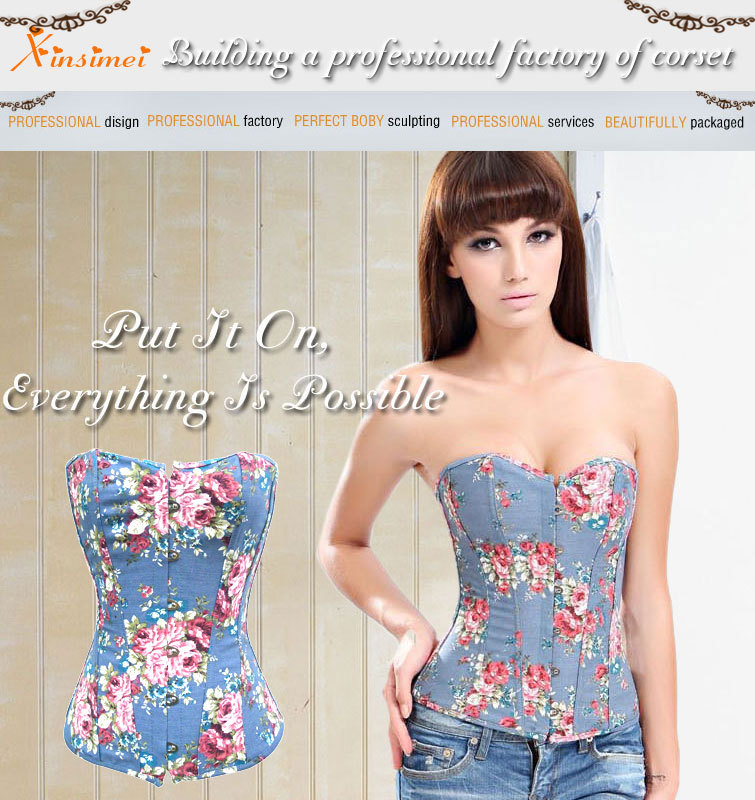 Free shipping wholesale women sexy corset shaper magic slimming suit body shapewear print flower wear