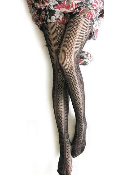 free shipping --wholsale women's stockings vintage style jacquard weave black Pantyhose  retail