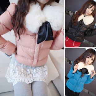 free shipping Winter 2012 women's wadded jacket fur collar thickening cotton-padded short design outerwear