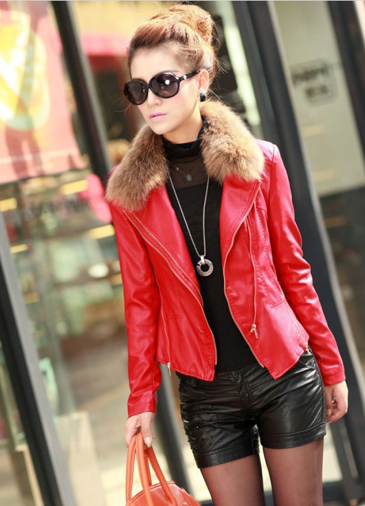 Free shipping!Winter 2012new leather (PU) women's short paragraph coat cultivate one's morality  leather jacket size:M-3XL