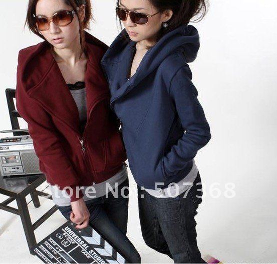 Free shipping winter coat /lady personality coat/perfect style show thin cotton outwear for women/lady overcoat black/wine T864