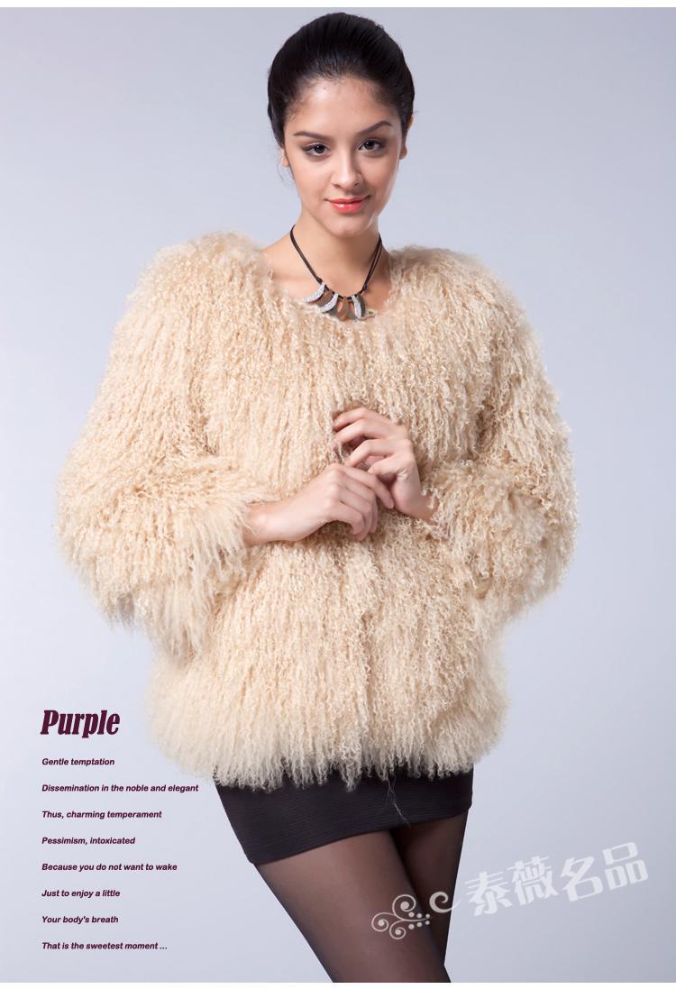 Free shipping winter fashion mongolian fur outerwear mongolian fur coat fur jackets