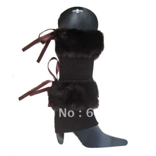 Free Shipping Winter Fashion Socks Faux Fur Short Leg Warmers For Ladies