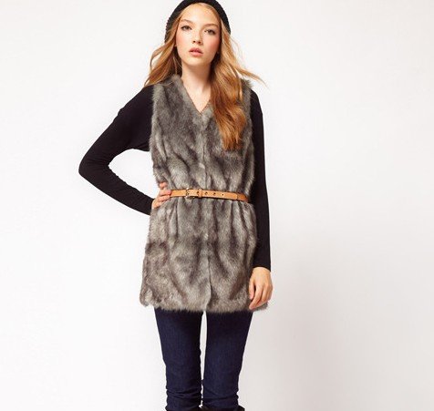 free shipping Winter Faux Fur explosion in long cardigan vest 2012 dot zar b129 ow