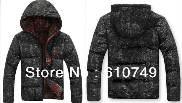 Free shipping  Winter new Men and Women Hooded Double-sided wear Paragraph Camouflage Down Jacket Couple thin Down Jacket