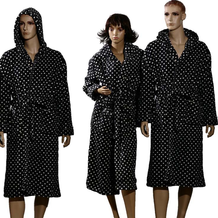 free shipping Winter thickening coral fleece lovers with a hood bathrobe sleepwear lounge robe