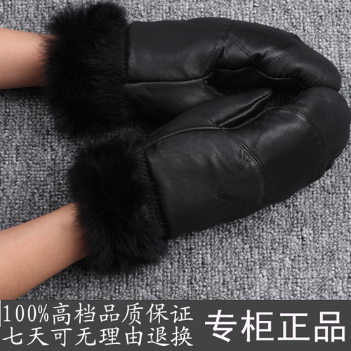 free shipping /Winter, warm, upset, even to refer, sheep leather, leather gloves, madam gloves