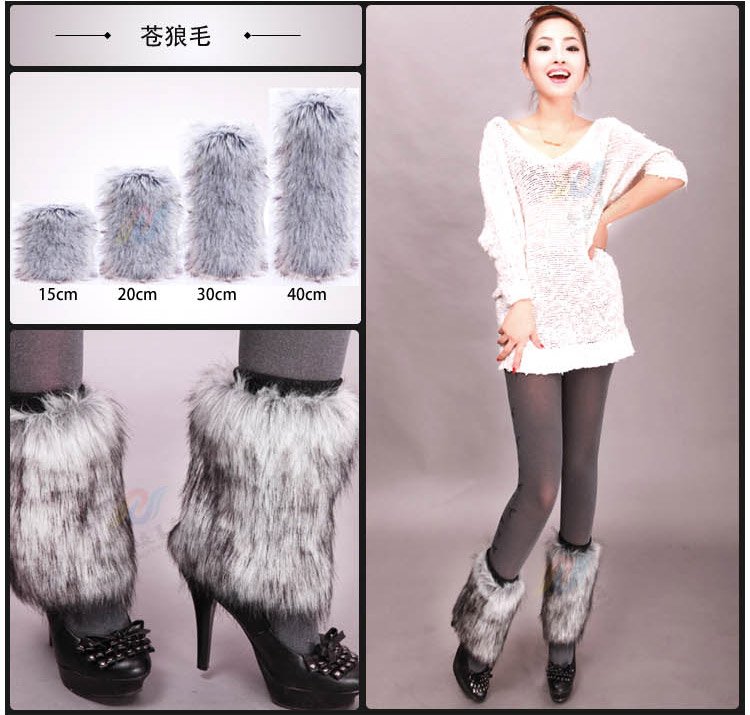 Free shipping Winter women fashion outfit imitation fur leg guard the setting of knee socks