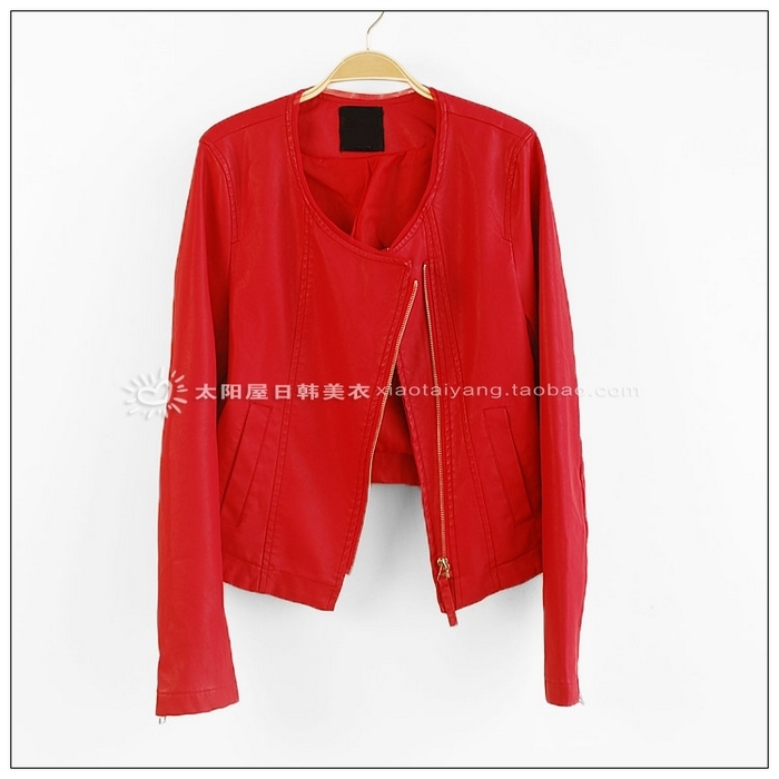 free shipping Winter women's slim small leather clothing outerwear PU leather jacket ch5-3