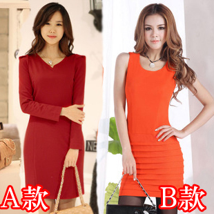 Free shipping With belt 2013 spring work wear women's set fashion autumn one-piece dress skirt