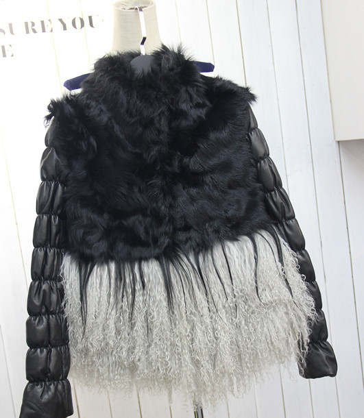 Free shipping with EMS Berber fleece beach wool sheepskin fur sleeves genuine leather down clothing