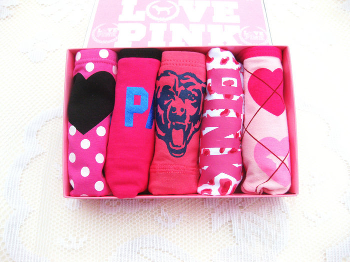 Free Shipping! with sweet gift box! Victoria   High Quality  Female Briefs,pink and young