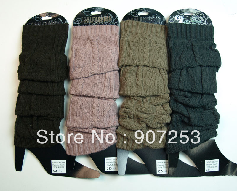 free shipping woman'sFashion diamond shag knitting leg warmers and knee warm leg sleeve