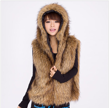 free shipping women autumn and winter fox fur with a hood thermal faux embroidered outerwear