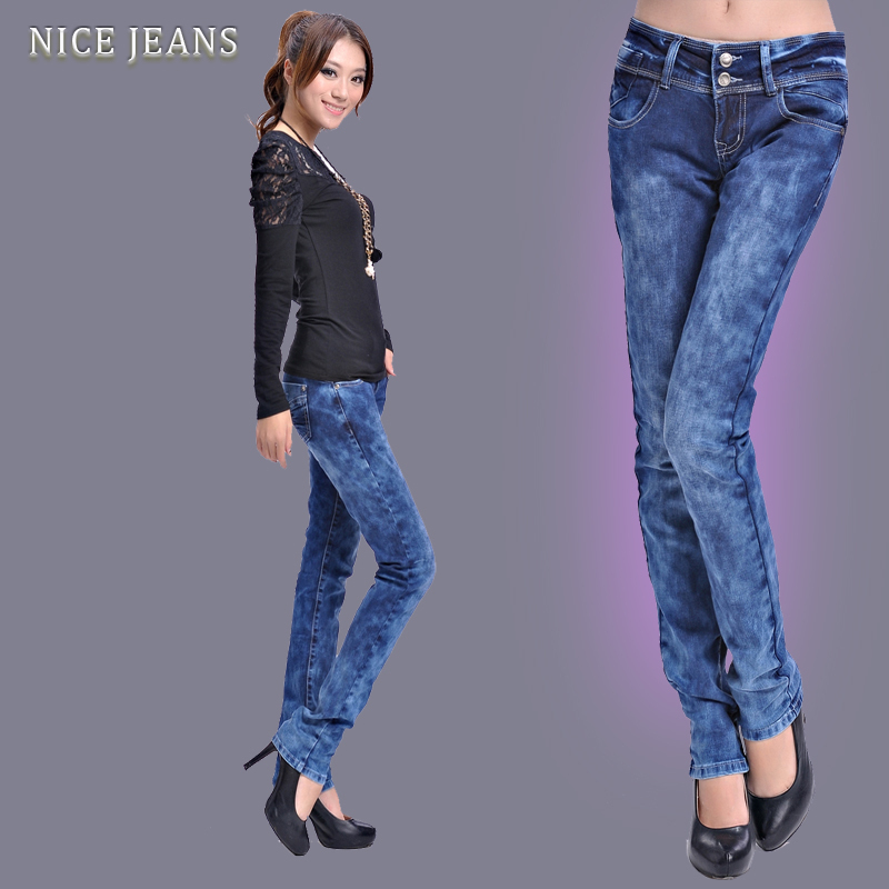 Free shipping women autumn new arrival jeans female straight pants female brand jeans female