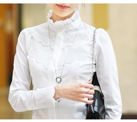 Free shipping women blouse ladies dress shirts casual  tops long sleeve lace leisure wear 2012 wholesales