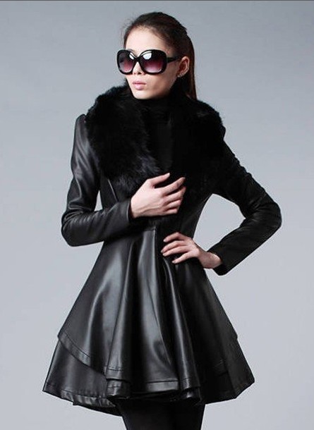 Free shipping Women clothing Women Winter New high-end real fox fur real fur collar leather coat