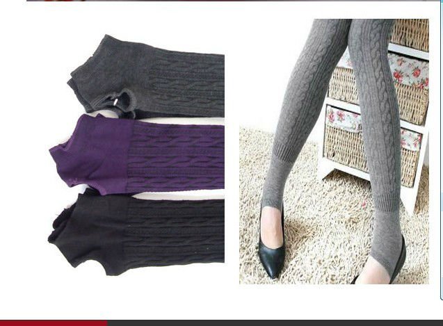 Free shipping  women cotton fashion all-match color twist stripe jacquard knitting pantyhose