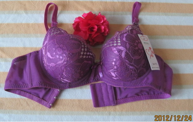 Free shipping Women everyday Floral Lace brassiere Three Hook-and-eye bra 7colors 34/75,36/80,38/85 Cup B 7pcs/lot