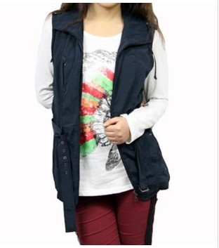 Free Shipping Women Fashion Casual Sport Style Good Quality Warm Nylon Taslon Vest  Size 38