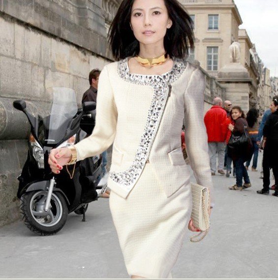 Free shipping, women fashionable skirts suits set, lady noble slim skirt and suit per set, S M L