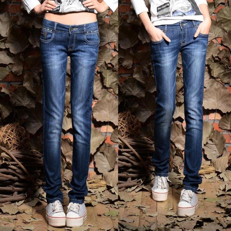 Free shipping women jeans winter straight jeans basic jeans female trousers fashion style pants