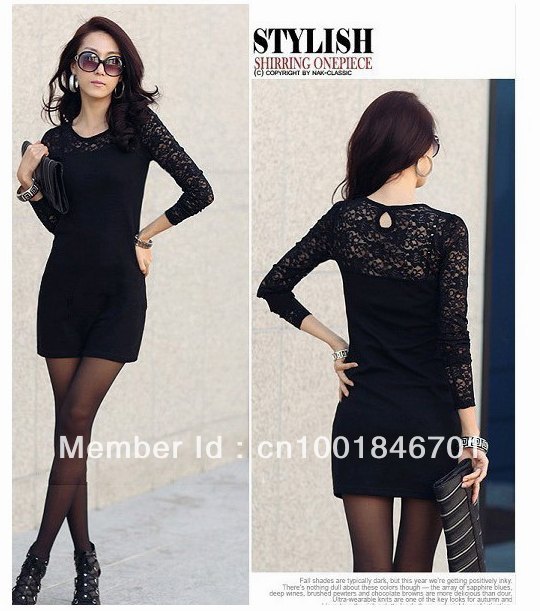 free shipping women ladies sexy cotton lace dress, maxi casual dress S M L XL for spring and autumn promotio