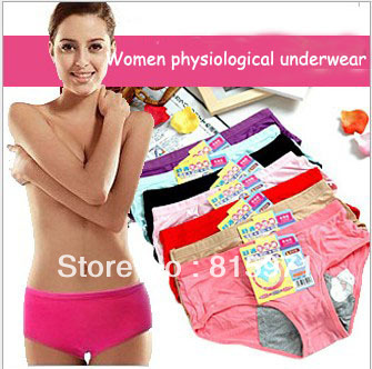 Free shipping Women physiological underwear modal brief solid lady's panty underwear (10pcs/lot)  N5001